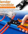 3 In 1 Angled Air Line Removal Pliers For Quick Release Of Push To Connect Pneumatic Fittings One Quarter To One Half Inch Your Go-To Tool For Auto Shop And DIY Air Hose Work, black angled jaws removing orange air hose fitting