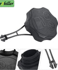Durable Replacement Fuel Tank Cap for Lawn Mowers, black plastic, fits Briggs Stratton Toro Craftsman gas tanks, close-up view.
