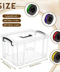 Filament Storage Box For 3D Printer With Reusable Desiccants, Clear Plastic Dryer Bin For Drying And Organizing Filaments, 15 X 11 X 9 Inches