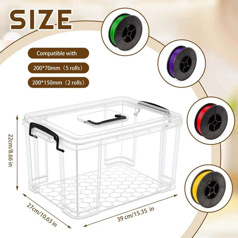 Filament Storage Box For 3D Printer With Reusable Desiccants, Clear Plastic Dryer Bin For Drying And Organizing Filaments, 15 X 11 X 9 Inches