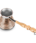 Leopard Copper Turkish Cezve 14 Fl Oz 400 Ml Large Turkish Coffee Pot With Wooden Handle For Turkish Greek And Arabic Coffee Makers Built To Last Tin Lined Copper Jezve