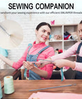 Mother and daughter using 3 Piece Set For Hoodies And Pants Clip Replacements Effortlessly Thread Ropes And Elastic Cords.