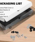Clear License Plate Protectors 2 Pack with Screw Accessories and Frame for American Standard Cars Weatherproof License Plate Cover Keeps Plates Visible Easy Install 12.2 x 6.3 Inches Gray packaging with screws and nuts