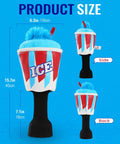 Ice Slushie Cup Golf Driver Cover 460cc Head Cover For Golf Clubs, funny milk shake theme, blue and red, front and side view
