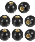 8 Pack M6 Threaded Ball Knobs 20mm Diameter Thermoset Round Lever Handles With Phenolic Brass Inserts black knobs