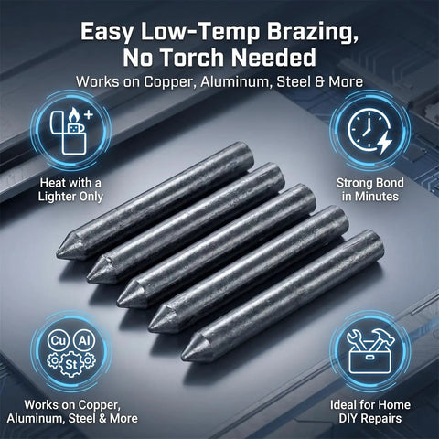 Low Temperature Welding Rods For Aluminum, Stainless Steel, And Iron, Pro Grade Easy Melt Repair For Beginners And Pros