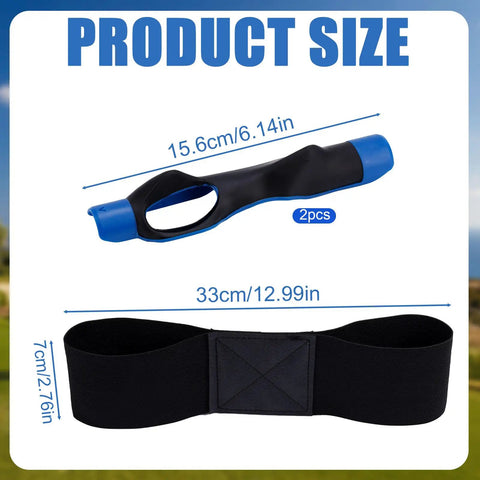 Two Grip Trainers And Swing Correcting Arm Band Set For Men And Women, Beginner Friendly Golf Training Aid dimensions view