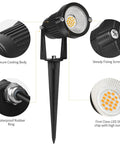 Low Voltage Outdoor Landscape Lights Set Of 6 With 7W 700LM LED Pathway Garden Tree Yard Lighting Warm White 2700K Waterproof IP65