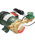 90W Water Pressure Booster Pump 115VAC 317 GPH 21.7 PSI for home, automatic operation, army green, brass fittings visible