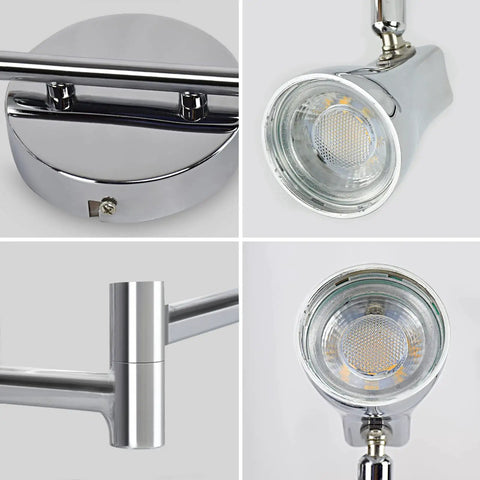 Four Light Track Lighting Kit Four Way Modern Flush Mount Ceiling And Wall Decorative Lamp with adjustable heads detail view