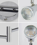 Close-up of Dope Four Light Track Lighting Kit With Flexible Rotatable Heads And Alabaster Glass Shades, brushed nickel details