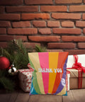 Rainbow Color Waterproof Poly Mailer Bags 100 Count with gifts and decorations, self-sealing, 25x33 cm size, brick background.