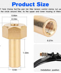 DE Filter Tank Clamp Nut No Fuss Replacement For Pool Filter Parts FNS Quad System with brass nut dimensions shown