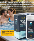 Go To 7 In 1 Pool And Spa Test Strips Kit, 100 Count, bottle and box, for bromine, chlorine, pH, alkalinity, hardness, cyanuric acid, by hot tub