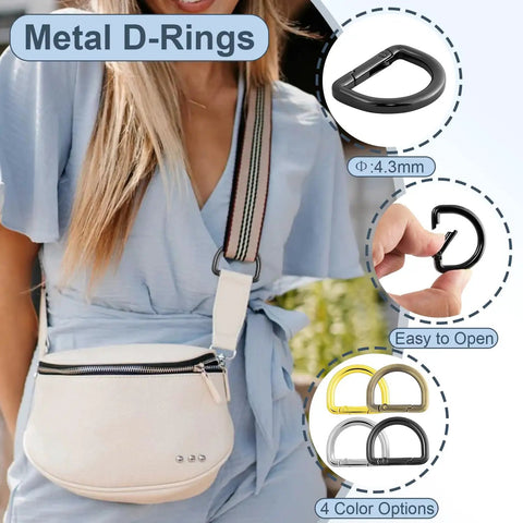 Ten Pack One Inch Spring D Ring Purse Clips Metal Carabiner Keychain Clips For Bag Straps And Key Fobs Dog Tag Clasps Paracord Keyrings