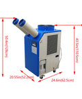 Heavy Hitter 220V Industrial Air Conditioner Outdoor Dual Duct Portable Cooling Fan, 50.4in tall, rugged design.