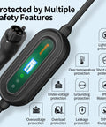 Supercharge Your Ride With This 40 Amp Level 2 EV Charger featuring safety features and protection displays on the device.