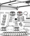 Garage Door Parts Installation Bundle Kit For 16 By 7 Feet Overhead Doors With Brackets Cables Hinges Rollers Screws Bearings And Bolts