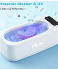 Image of a 55KHz 400ml Ultrasonic Cleaner With Four Cleaning Modes And LED Light, showcasing a retainer being cleaned inside.