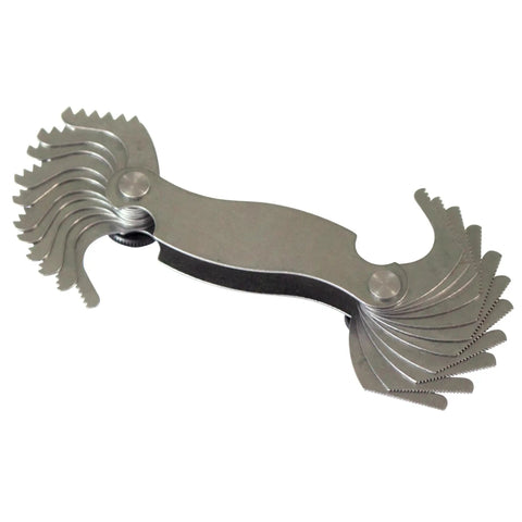 Made In USA Pro Grade Screw Pitch Gauge With 22 Leaves For 9 To 40 TPI English Thread Gage Tool And Precision Steel Thread Measuring Instrument