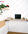 Heavy Duty Folding Shelf Brackets Set 2 Piece Metal Wall Mounted Triangle Supports Fold Down Design White 10 Inch For Tables