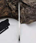 Dope Outdoor Straight Knife With Sheath And Back Clip, side view on wood, 2nd Gen Hiking Knife For Camping And Everyday Carry