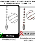 Stainless Steel Ball Bead Chain 50 Ft Spool Kit With 4.5 Mm Beads And 10 Connectors Size 10 Gauge Rust-proof Illustration