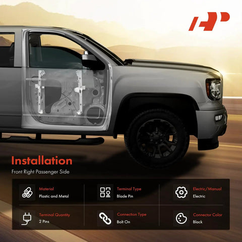 Installation view of Front Passenger Power Window Regulator With Motor Replacement for Chevrolet Silverado 2000-2006