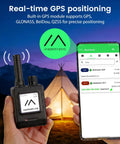ThinkNode M1 LoRa Meshtastic Transceiver with GPS and 1.54-inch EPD screen displayed in hand near outdoor tent setup
