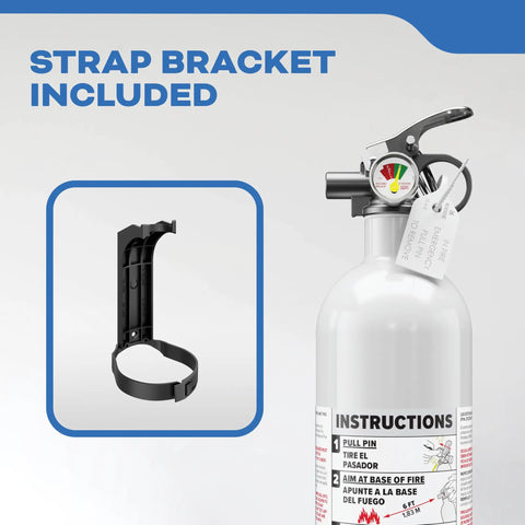 Boat Fire Extinguisher 5BC Single Use For Marine Fires All Metal Construction With Aluminum And Stainless Steel Corrosion Resistant Ideal For Boats Class B And C Fire Safety