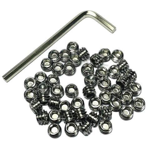 50 Piece Set Screws One Quarter Twenty By Three Sixteenths Inch 304 Stainless Steel Allen Head Hex Socket Grub Screws With Allen Wrench