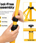 Demonstrating tool-free assembly of Adjustable Foldable Metal Archery Target Stand With Tripod Design For Backyard Range Practice.