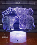 Elephant 3D Night Light For Kids With 16 Color Changing LED Lights Remote Control And Touch Sensor Cute Elephant Lamp For Bedroom Perfect Gift For Girls Boys Babies featuring wireframe elephant design.