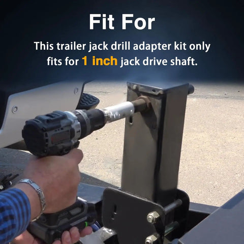 Upgraded Stainless Steel Trailer Jack Electric Drill Adapter With One Half Inch Socket Bit Compatible With 1 Inch Jack Drive Shaft