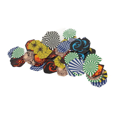 Durable PET Flights for Darts 77 Piece Variety Pack Replacement Feather Tail Wings Standard Flights, assorted designs