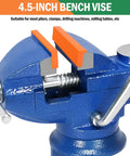 Pro Level Knockout Magnetic Vise Jaw Pads 2 Pack Delivers Scratch Free on 4.5-inch bench vise holding pipe securely.