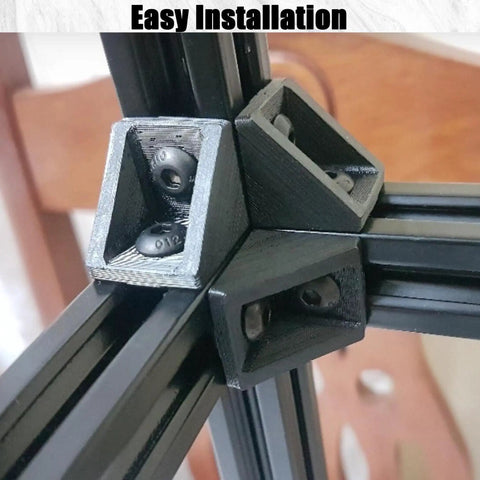 Four Piece 39.3 Inch 2020 Aluminum Extrusion With T Slot Rail European Standard Anodized Black for 3D printer assembly detail
