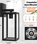 Built Tough 2 Pack Waterproof Outdoor Wall Lanterns, Rust Resistant Black Sconces With Shatterproof Clear Glass, Front Porch And Garage Lighting That Actually Works Every Single Day, Bulbs Not Included, measuring 12.5 inches tall.