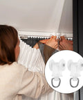 100 Piece Curtain Track Gliders And Hooks Set For Ceiling And Window Tracks Easy Install DIY Friendly Durable Plastic And Steel Rollers Mute Wheel Ball Pulleys For Shower Curtains And Replacement Hardware on ceiling track