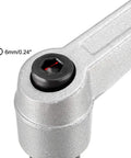 Close-up of Heavy Duty M10 Quick Release Clamping Lever Handle with 6mm hex for machine setups and adjustments.