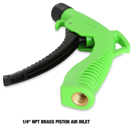 Five Piece Air Blower Gun Kit With One Quarter Inch Inlet Turbo Nozzle Variable Trigger And Interchangeable 100mm 140mm 320mm Tips For Tight Spaces And High Volume Air Cleaning 160 PSI with brass air inlet