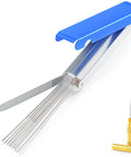 Pro Grade Welding And Carb Cleaning Kit With 13 Cleaning Wire Sizes And Sharp Pick, shown in open aluminum case