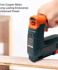 Shop Grade Cordless Brad Nailer Wireless Nail Gun With USB Charging Smooth Operator Fast Firer shown in use on wood.