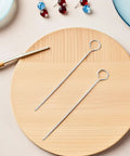 Dope Pro Grade Wick Centering Tool Kit With Easy Threading 20 Pack Stainless Steel 6 Inch Candle Needles For Home DIY Candlemaking Studio Quality Wick Dippers And Centering Aid For Fast Clean Consistent Wicks on wooden board