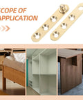 Two Pack Copper Concealed Door Hinges With Noise Reduction And Wide Rotation Angle for bed, closet, and desk use.