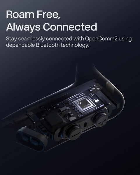 Internal view of Open Ear Bone Conduction Headset For Work Calls And Meetings Wireless Bluetooth Headphones components close-up