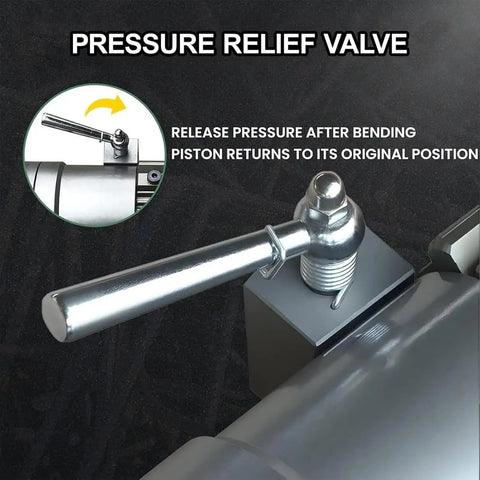 Heavy-Duty Electric Hydraulic Rebar Bending Machine 1200W Pure Copper Motor Straightener pressure relief valve close-up for efficient operation.