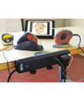 6-Outlet Surge Protector Power Strip With Desk Clamp Mount 6 Ft Cord 2100 Joules Protection on a workshop table