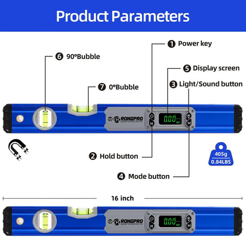 Professional Aluminum Digital Level With Strong Magnet And Auto Glowing Bubbles For Hella Precise Angle Measurement And Reliable Drainage Slope Checks On Any Diy Workshop Project