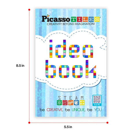 Magnetic Tile Idea Book With 300 Builds, 230 Page Illustrated Guide For Kids Ages 3 And Up, Includes Magnet Race Tracks And Marble Runs To Boost Creative Stem Play And Colorful Tile Creations.